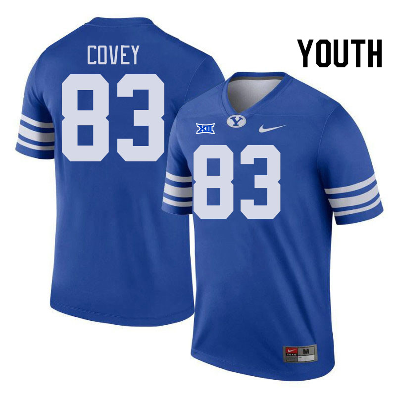 Youth #83 Weston Covey BYU Cougars College Football Jerseys Stitched Sale-Royal